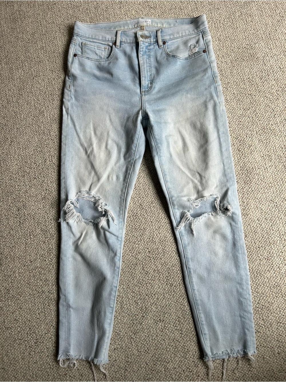 LOFT Light Blue Distressed Denim Jeans